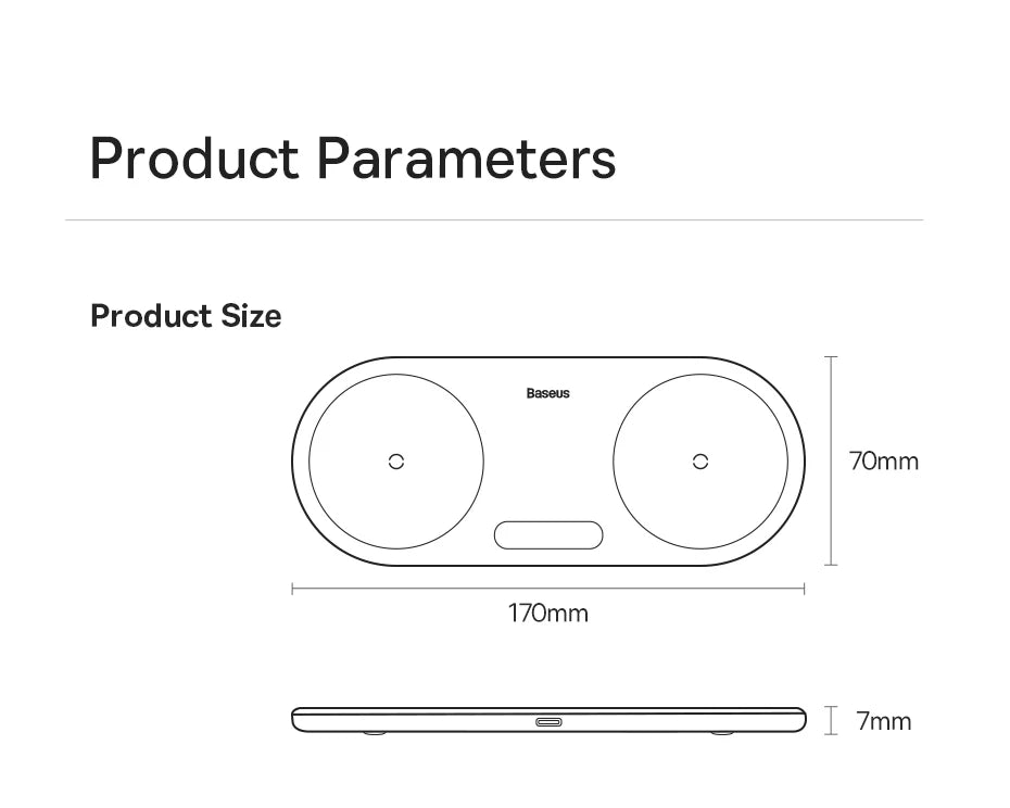 20W Dual Wireless Charger Pad for iPhone and Samsung Qi Certified Tidesmit