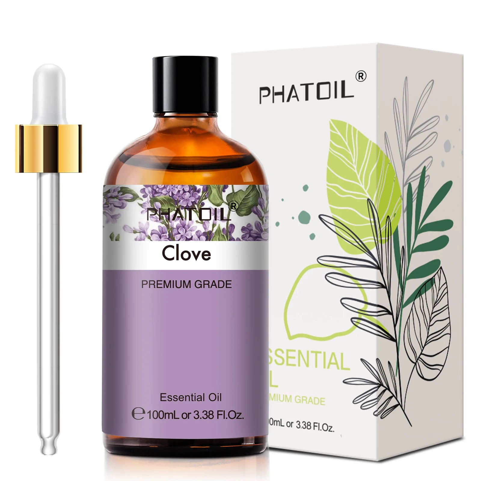 PHATOIL 100ml Lavender Peppermint Lemon Eucalyptus Lemongrass Essential Oil Natural Plant Pure Essential Oils For Diffuser