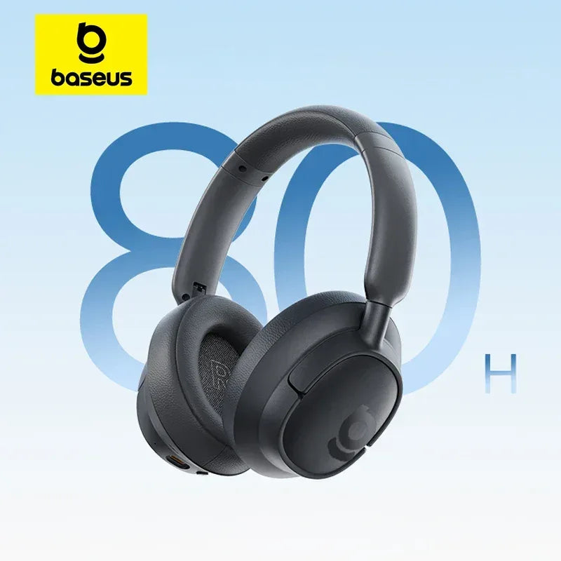 Wireless Over-Ear Headphones - 80 Hour Battery - Tidesmit Grey Tidesmit