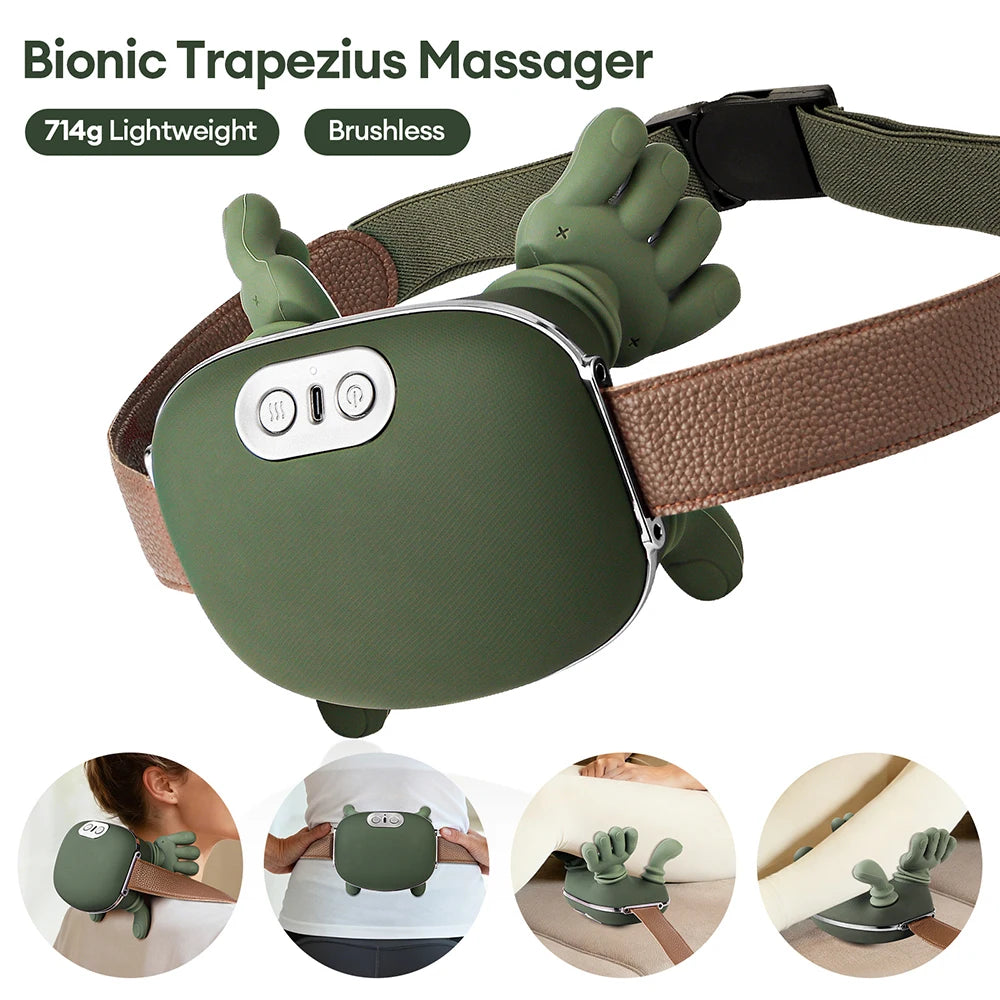 4D Neck and Shoulder Massager: Bionic Kneading Wireless Electric Massager Body Shaping Massage Equipment Tidesmit