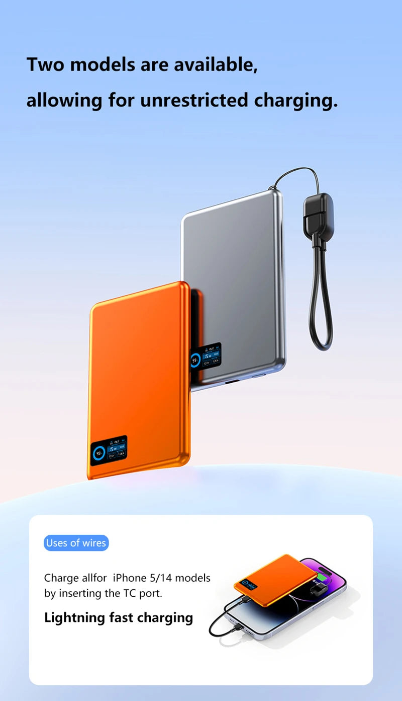 Magnetic Fast Charging Power Bank - High Capacity Travel Battery Pack Tidesmit