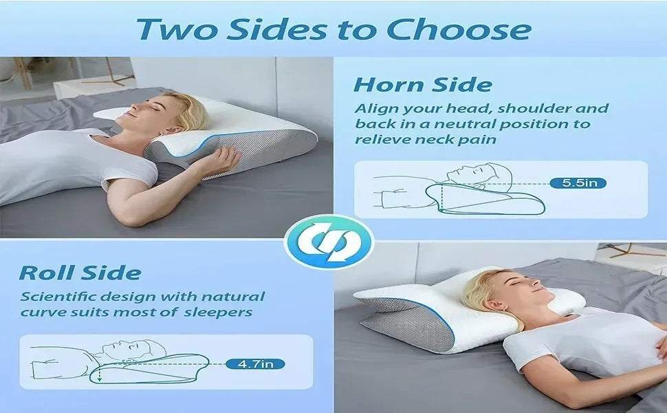 Memory Foam Butterfly Neck Pillow for Cervical Spine and Neck Support Relaxation Treatment Tidesmit