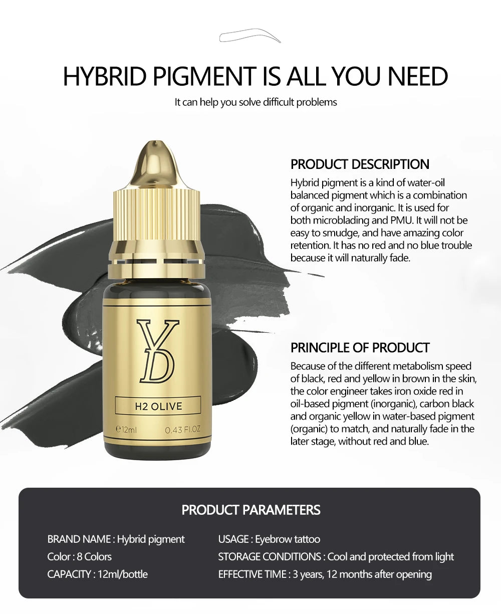 Microblading Pigment Ink Set - 8-Piece Professional Fluid Cream Permanent Makeup Machines Tidesmit