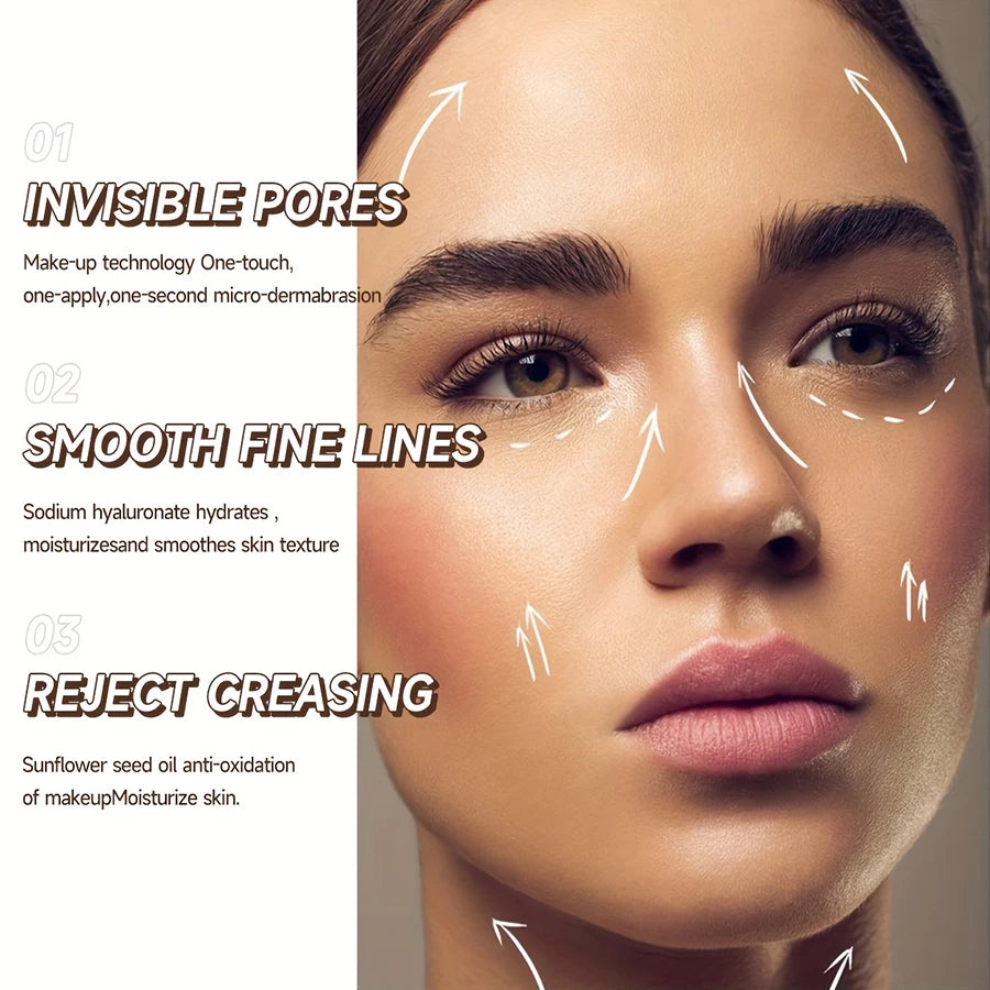 Tidesmit facial invisible pore base stick texture close-up showing Korean makeup primer for smooth skin finish