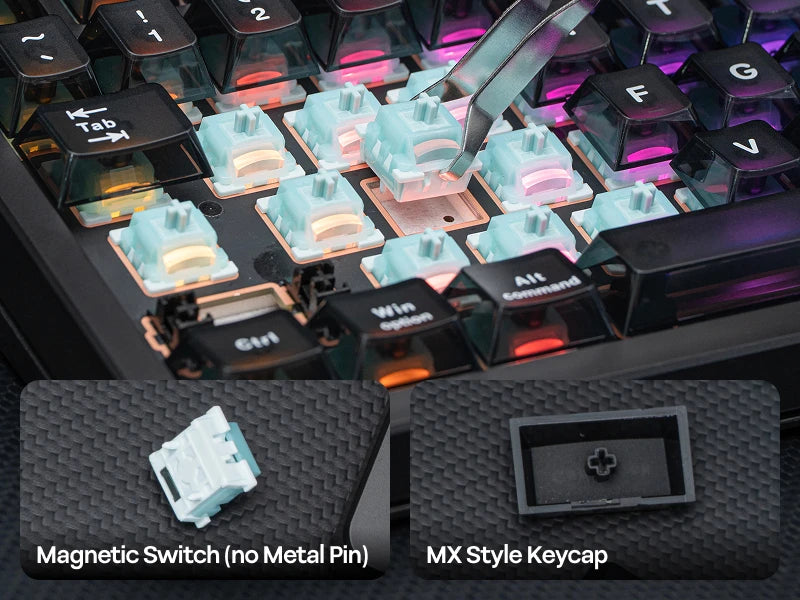 EPOMAKER HE75 V2 75% ANSI US Layout Tri-mode Wireless Hall Effect Gaming Keyboard 0.005mm Adjustable Actuation/Rapid Triggering