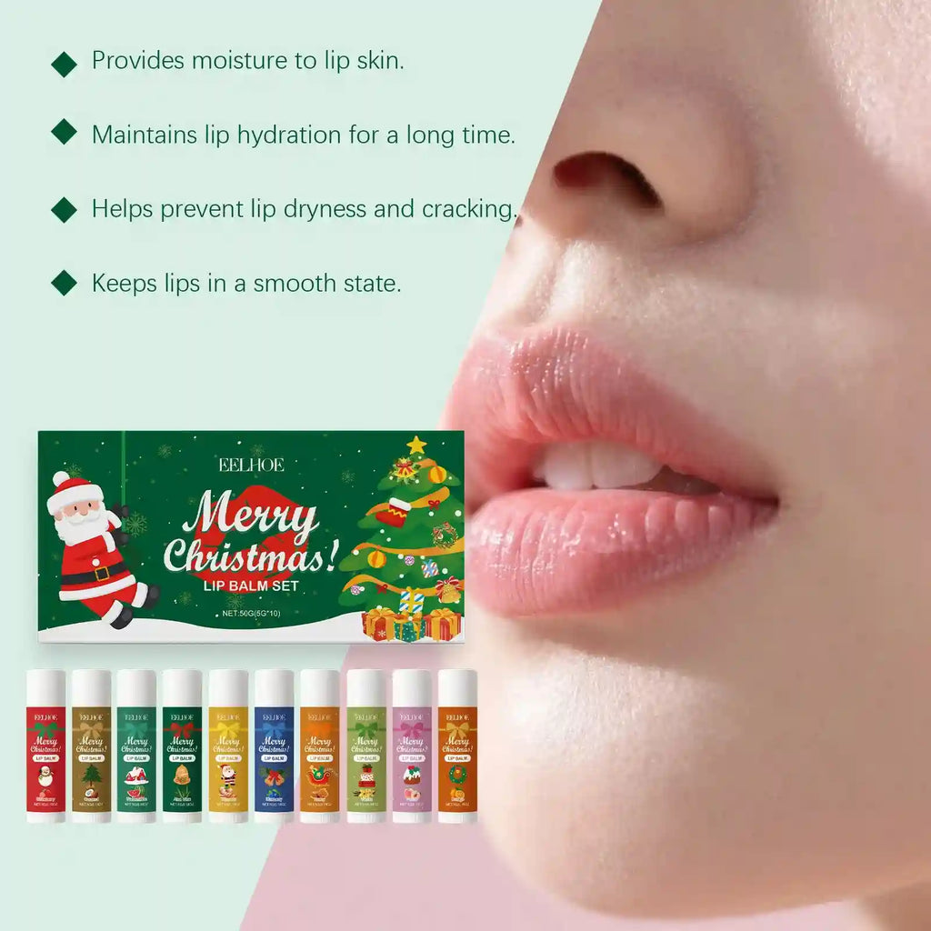 Lip Care Set: 10-Piece Moisturizing Lip Balm Kit for Soft Hydrated Lips Lip Care Tidesmit