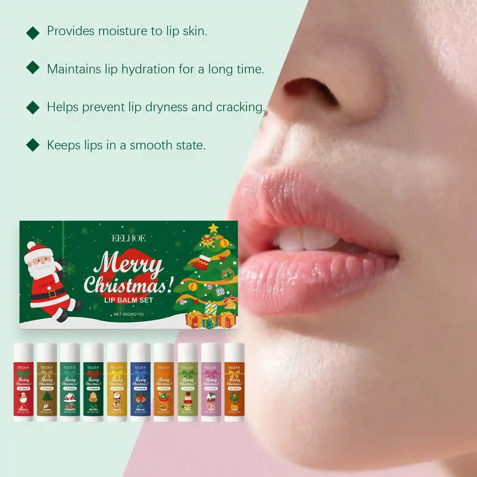 Lip Care Set: 10-Piece Moisturizing Lip Balm Kit for Soft Hydrated Lips Lip Care Tidesmit