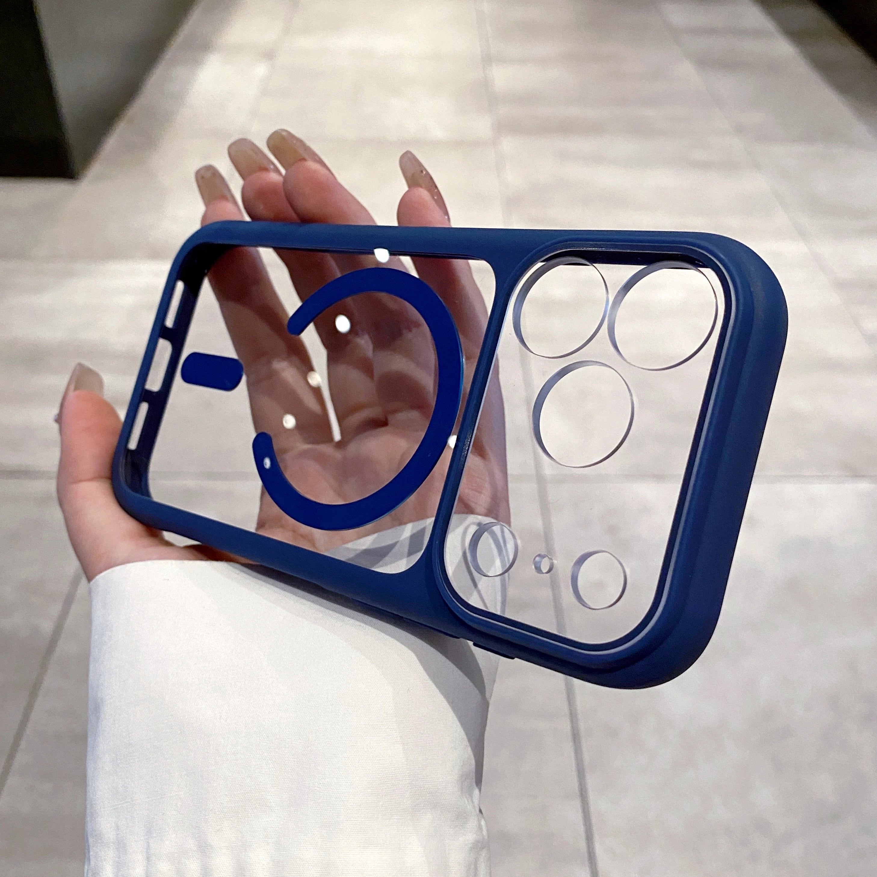 MagSafe iPhone 17 Pro Max Case: Military-Grade Shock-Absorbing Clear Cover Deep Blue Tidesmit