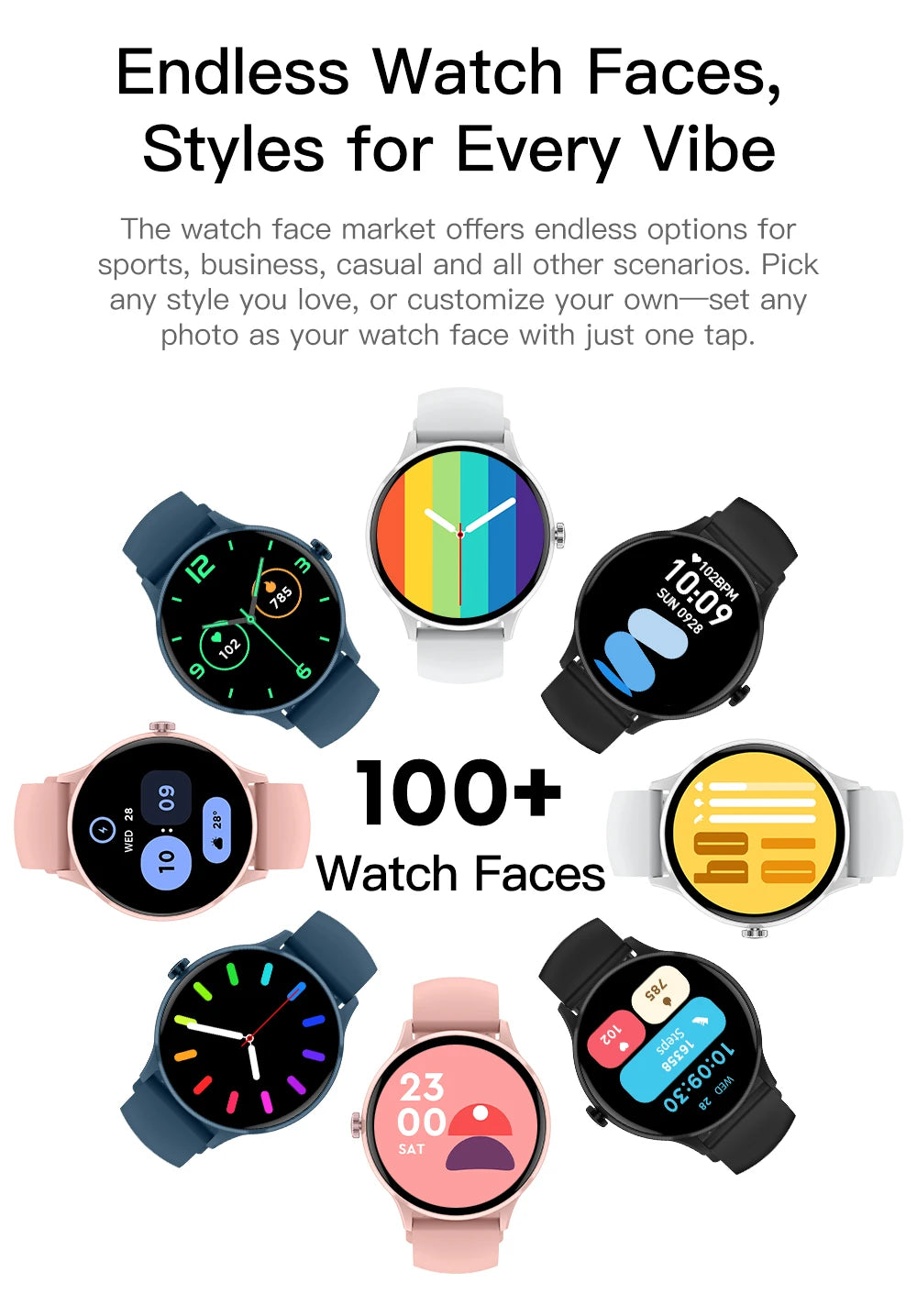 LIGE 1.26" HD Smart Watch 24/7 Health Monitoring Bluetooth Call 123+ Sports Modes IP68 Waterproof Sleep Tracker for Android iOS