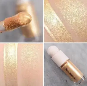Tidesmit shimmering liquid blush and glitter highlighter for face contouring and natural glowing makeup texture view
