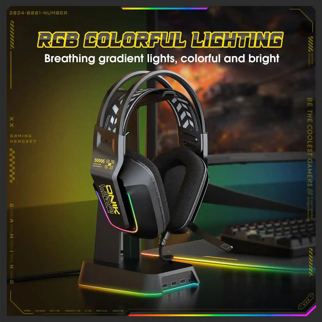 Wired Gaming Headset Over-Ear with RGB - Lightweight Pro Audio Tidesmit