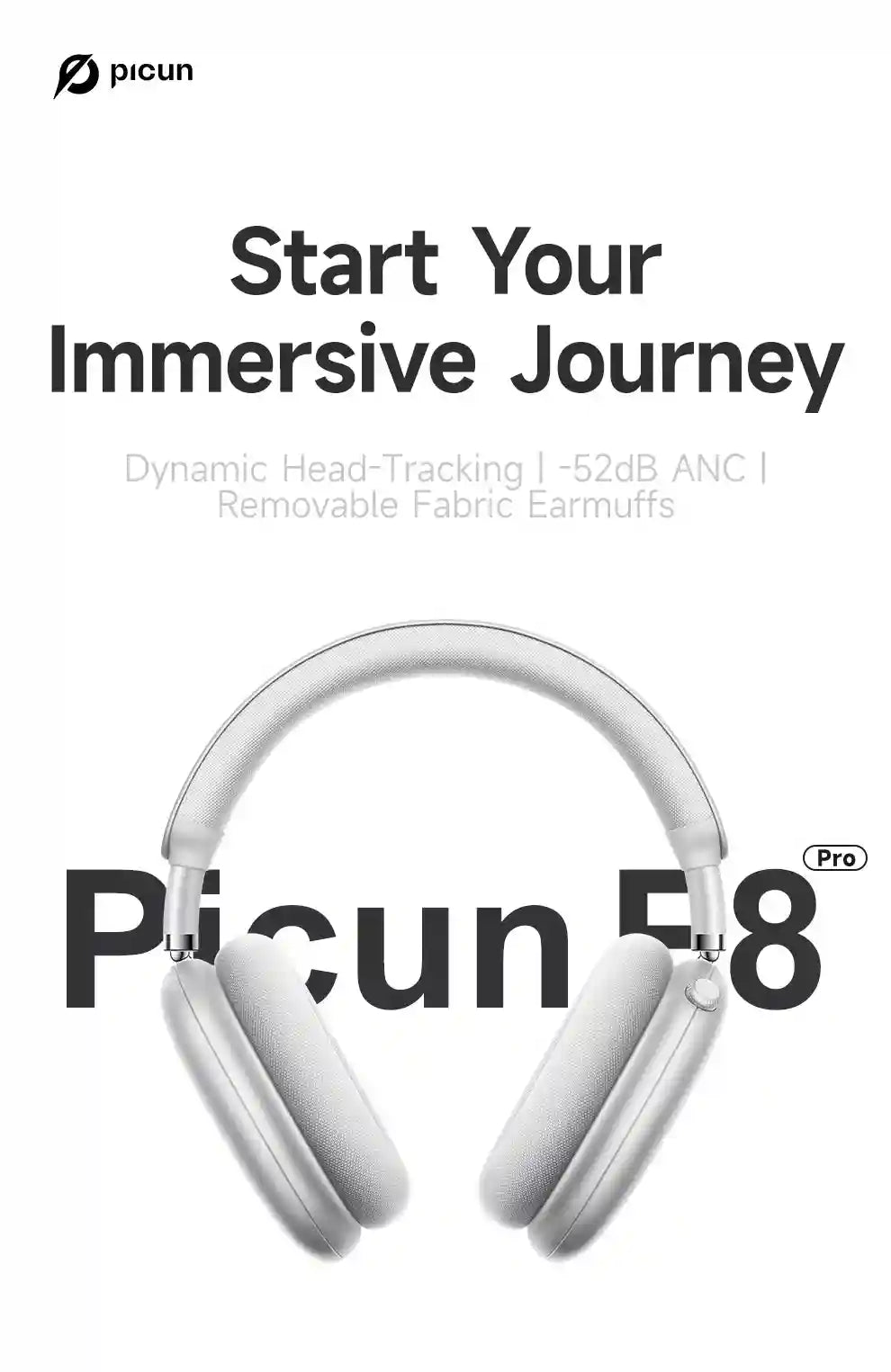 Wireless Noise Cancelling Headphones - Over-Ear 3D Spatial Audio F8 Tidesmit