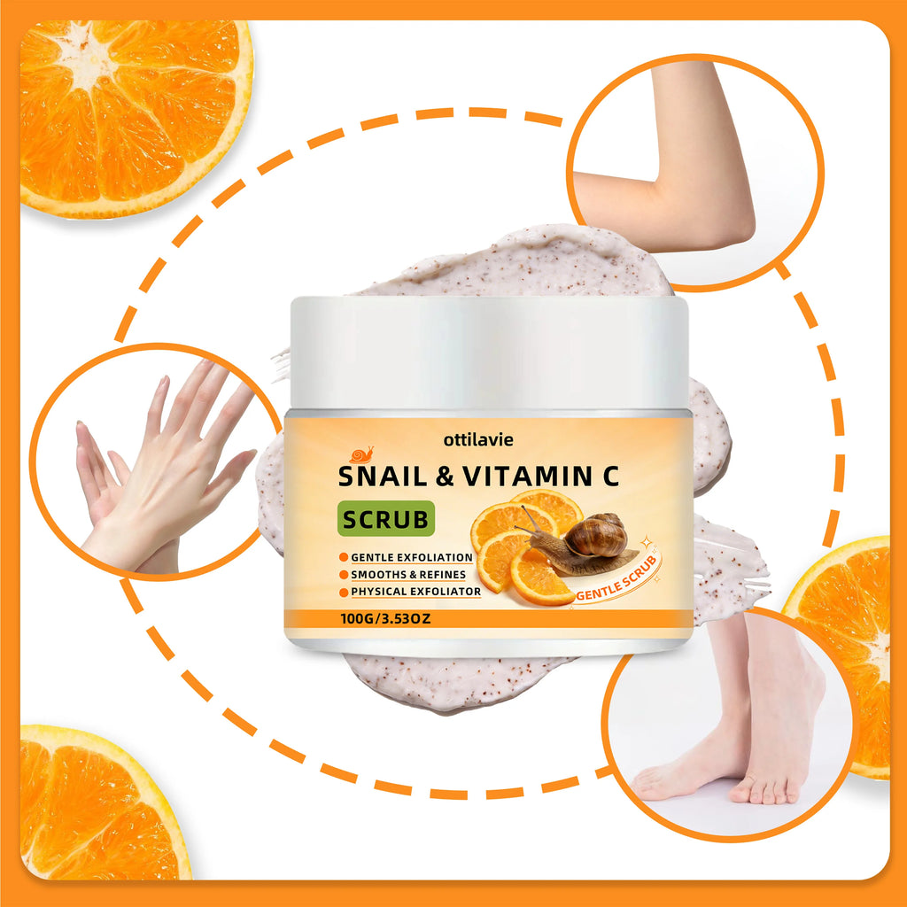 Snail Vitamin C Face & Body Scrub - Gentle Exfoliating Treatment Scrubs Treatments Tidesmit