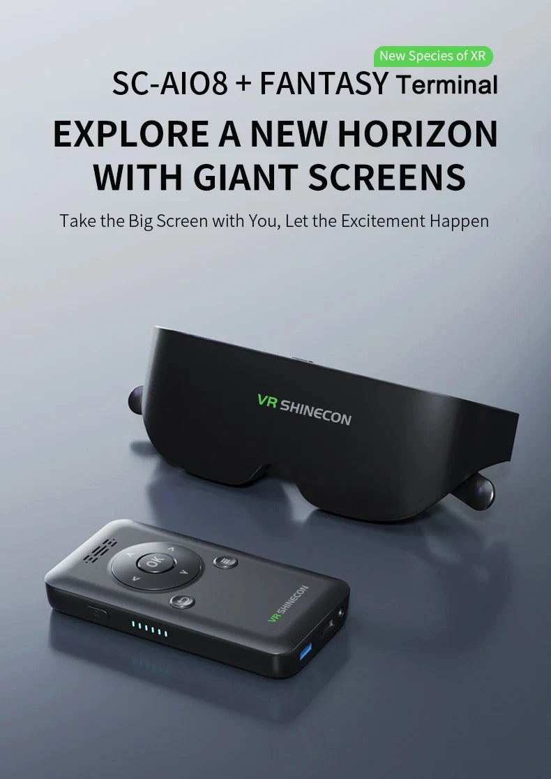 Tidesmit AiO8 Smart Glasses: 1000-Inch VR Display 1058PPI Tidesmit
