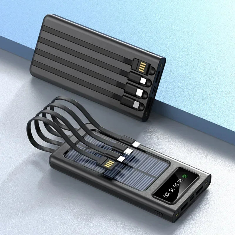 Portable Fast Charging Power Bank 80000mAh - 200000mAh with 4 Cables Tidesmit