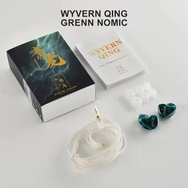 Kinera Celest Wyvern IEMs | 10mm LCP Driver HiFi Wired Earphones | Tidesmit Qing Green Tidesmit