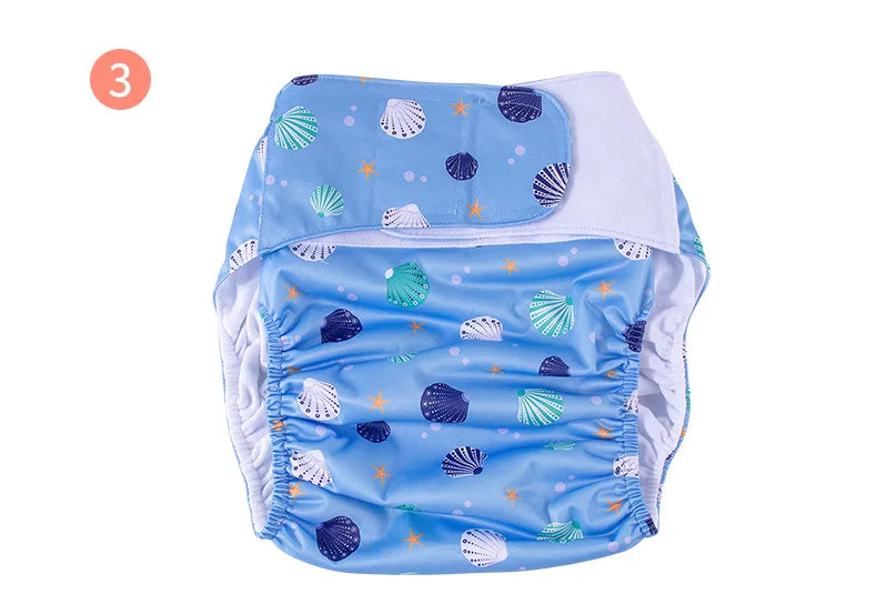 BIAI 2PCS Adult Cloth Diapers Washable Old Man's Diaper Pants Reusable Anti-bed-wetting Device Teenage Nappy Trousers