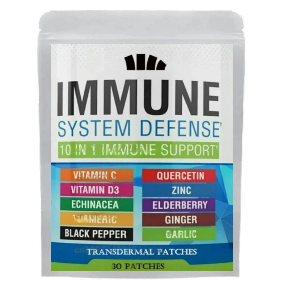 Immune Support Transdermal Patches With Elderberry, Zinc, Vit C, Vit D3, Selenium, Echinacea, Ginger 30 Patches