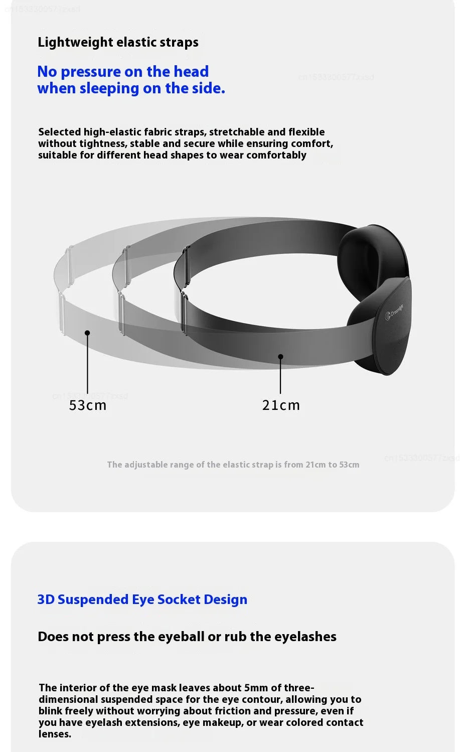 Dreamlight 3D Travel Eye Mask Sleep Blackout 3D Stereoscopic Sleep Aid Portable for Men Women Portable Storage Blindfold