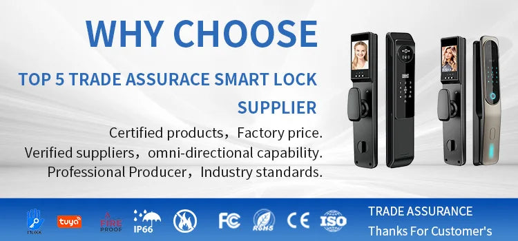 Cardoria Fully Automatic AI Dual Screen Camera Dual Electric Palm Vein Door Entry Intelligent Fingerprint Facial Lock Smart Lock