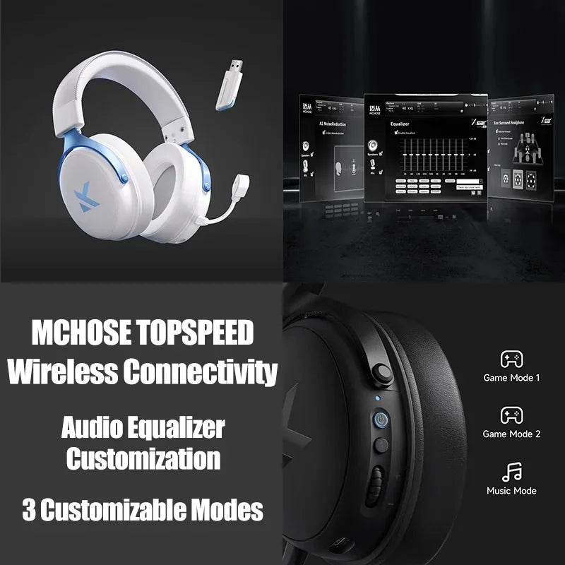 Wireless Gaming Headset V9 Pro - 7.1 Surround Sound Over-Ear Headphones Tidesmit