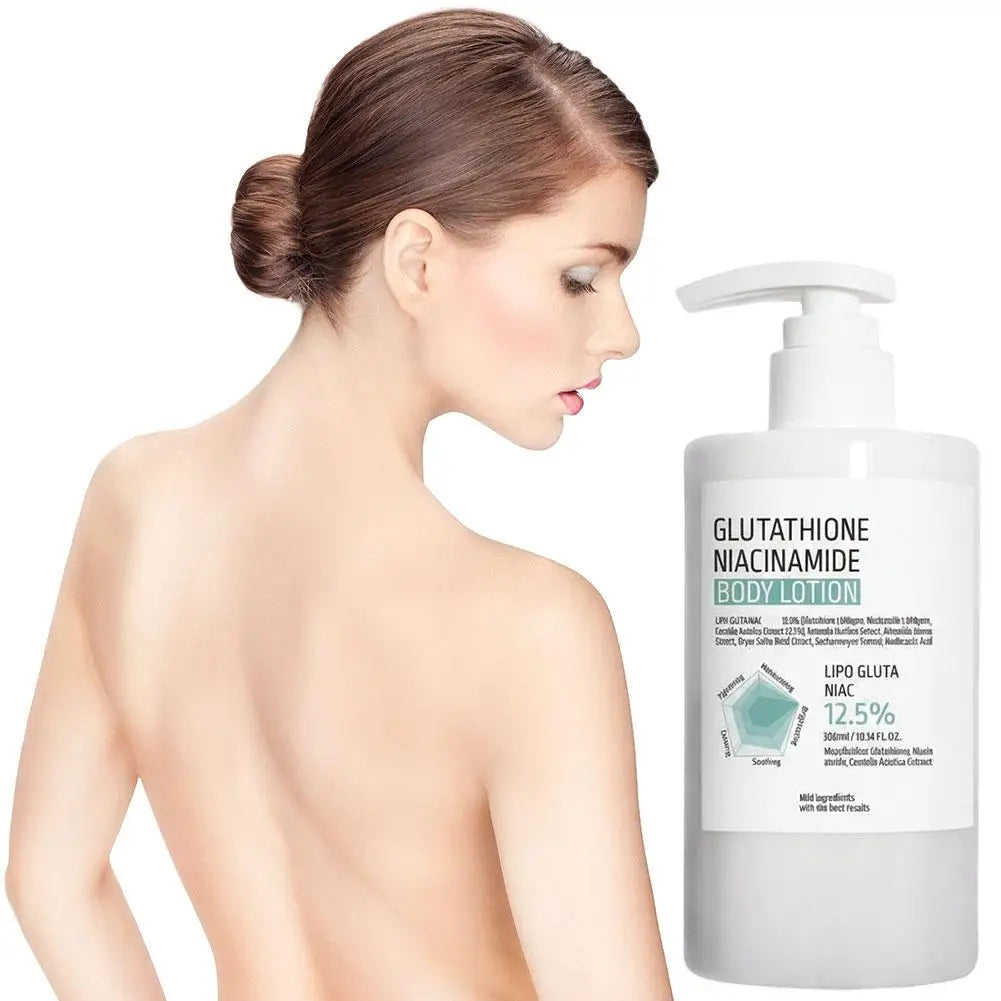 300ml Brighten Skin Tone Deep Moisturizing Body Lotion Soothing Repair Centella Asiatica Glutathione Niacinamide Body Care Cream