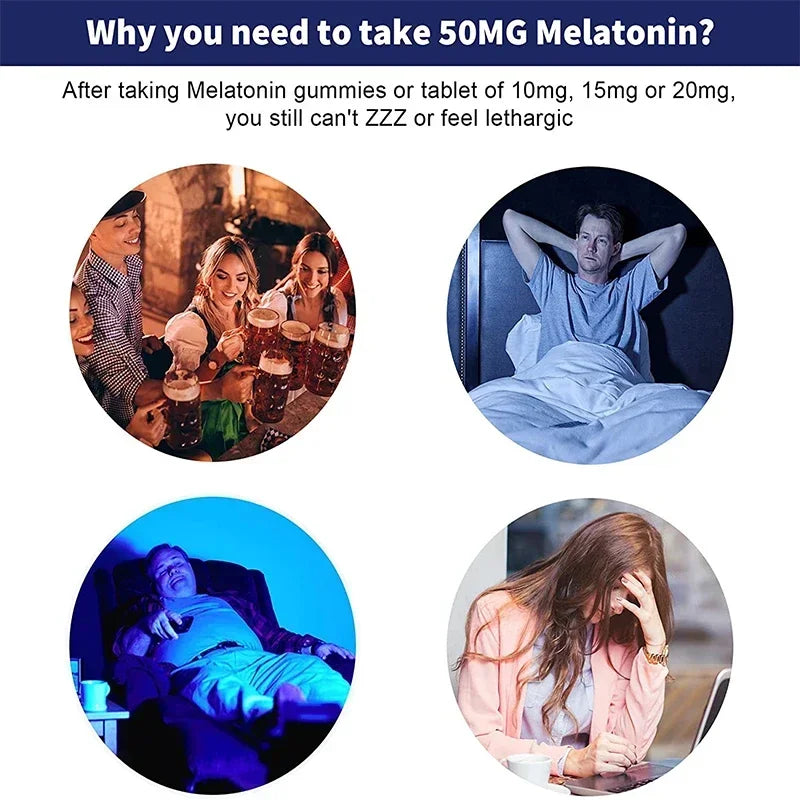 Melatonin Gummies 50 Mg - Helps Support Deep Sleep, Sleep Vitamin, Promotes Falling Asleep Quickly