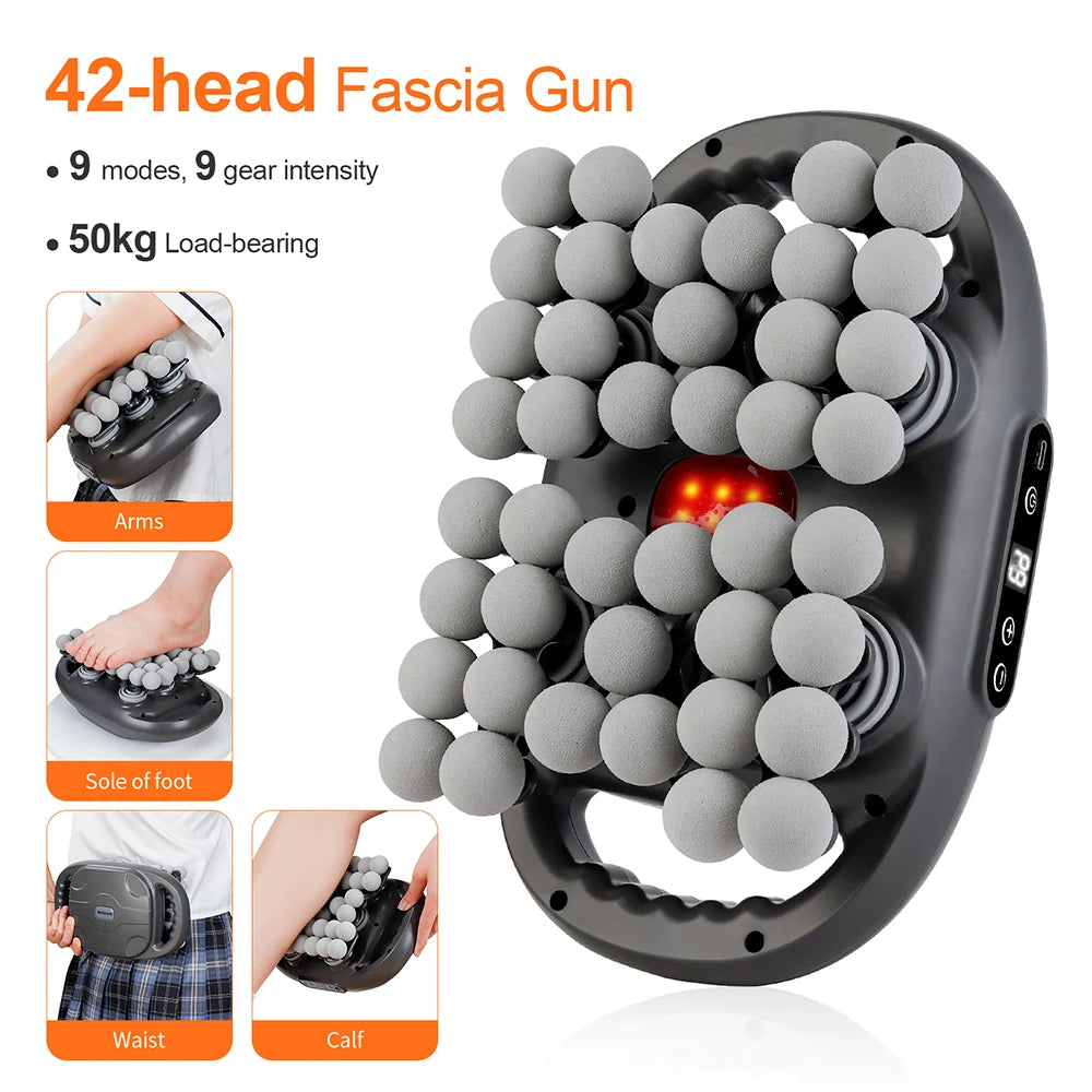Deep Tissue Massage Gun | 42-Head Percussive Therapy Device - Tidesmit Fascia Gun Tidesmit