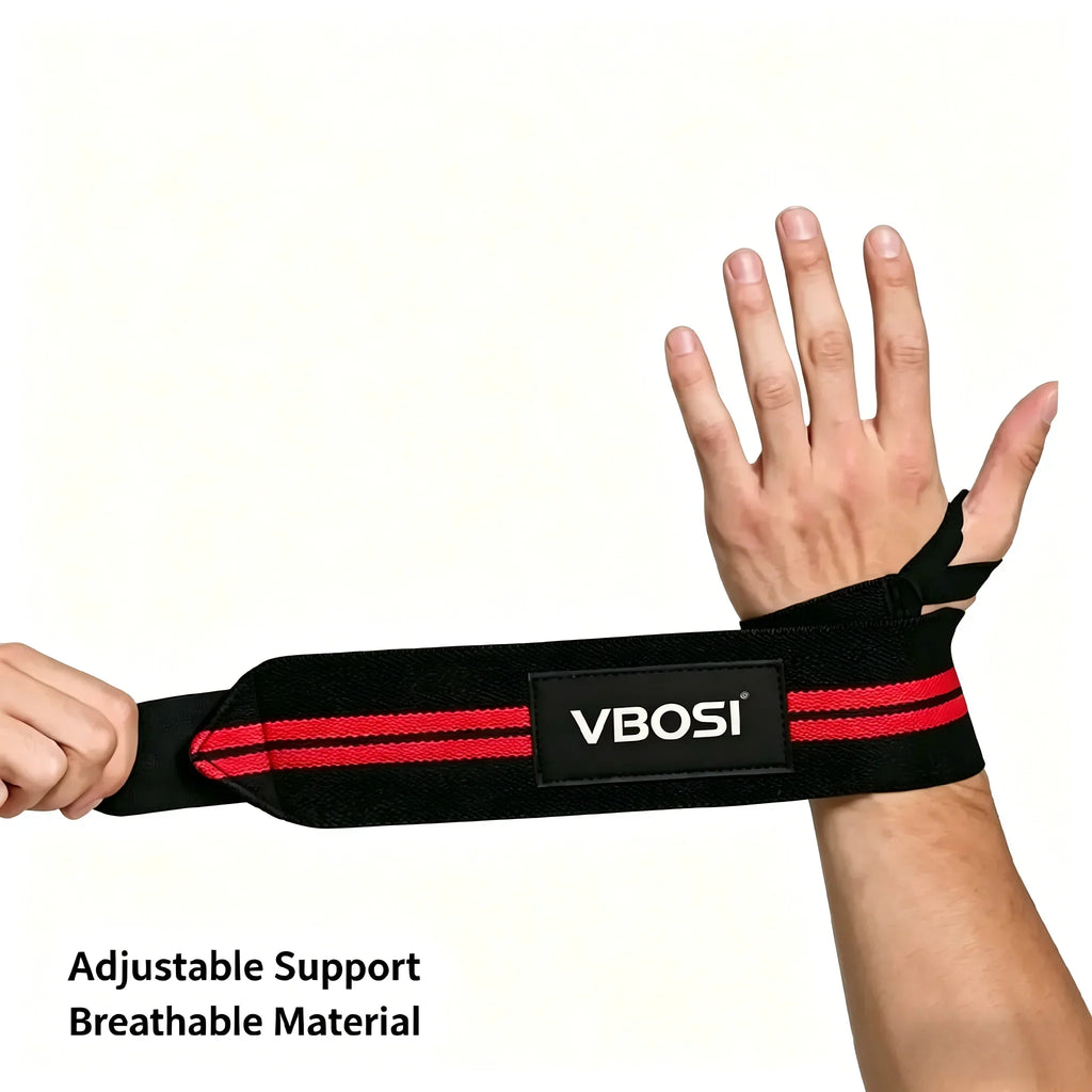 VBOSI Adjustable Wrist Support Brace with Thumb Loop,Heavy Duty Wrist Wraps for Powerlifting, Weight Training&Injury Prevention