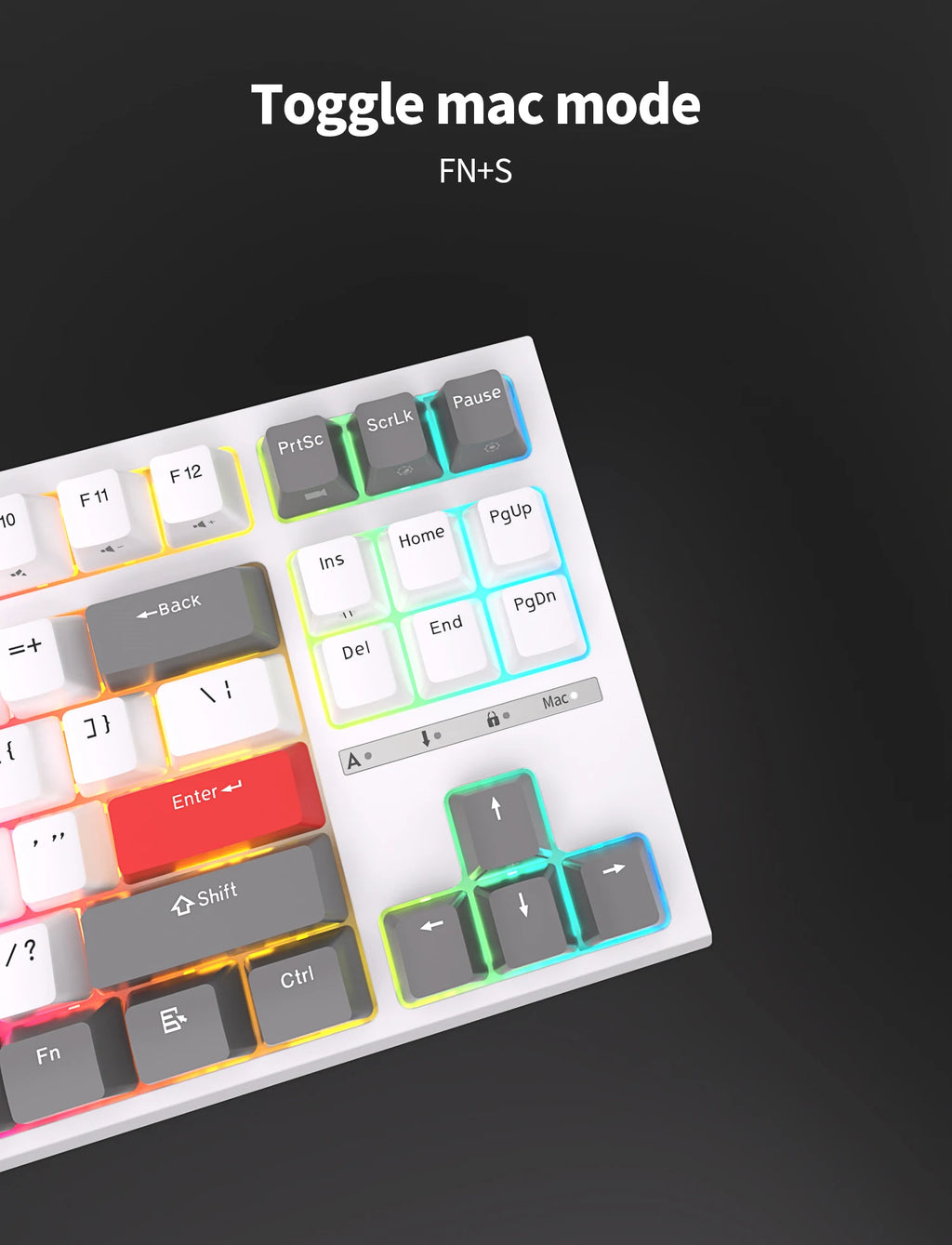 RK ROYAL KLUDGE R87 Wired Brazilian Gamer Keyboard 87 Key RGB Backlit Hot-swappable Mechanical Keyboard Customised Keycaps