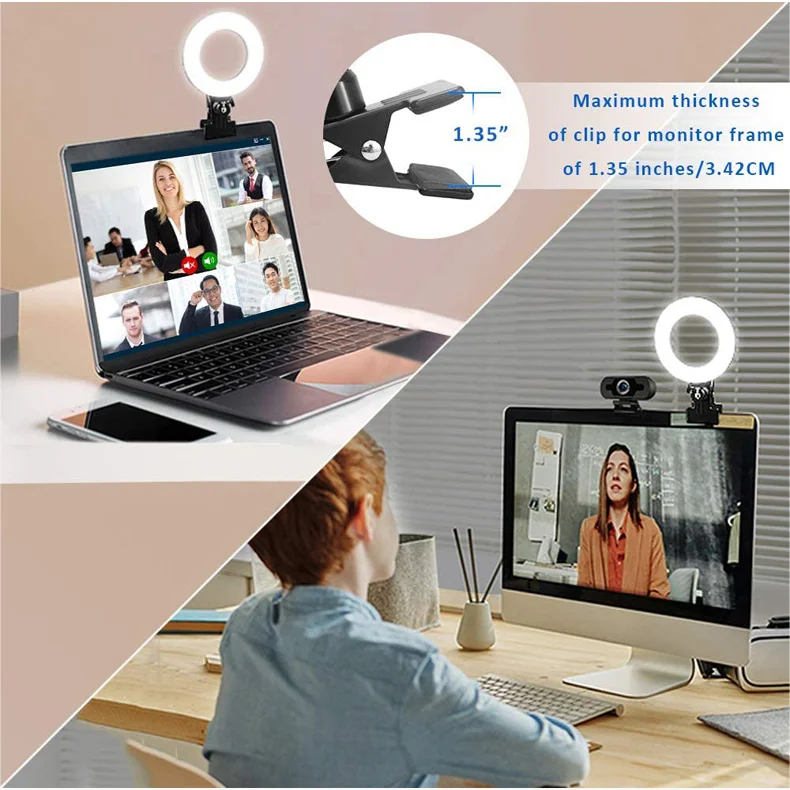 Clip-On 6-Inch LED Ring Light for Phone & Webcam - LED-001 Tidesmit