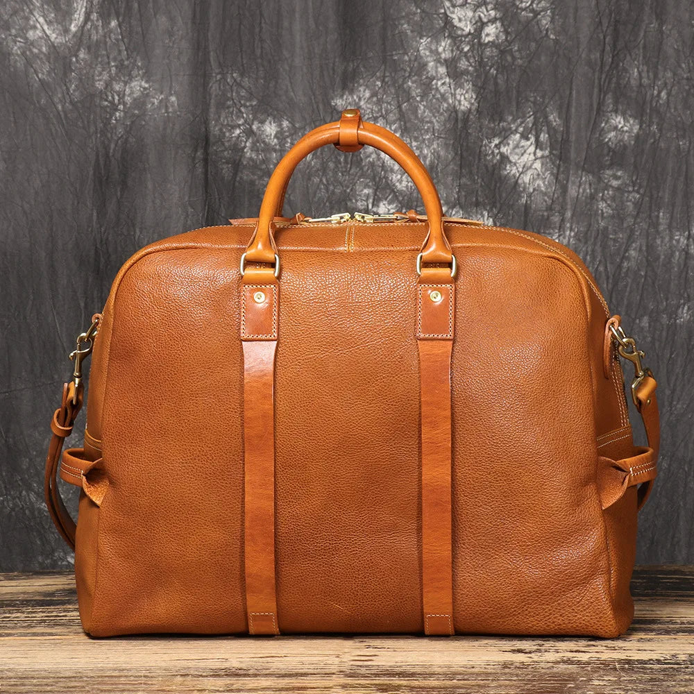 New Original Design Luxury Men's Handbag Genuine Leather 15.6 Laptop Bag Unisex Shoulder Cross Bag Travel Fitness Duffle Bag