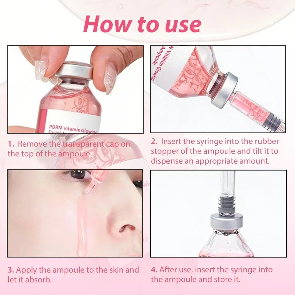 Tidesmit Deep Collagen Essence texture close-up with Pink PDRN and peptides for brightening and moisturizing