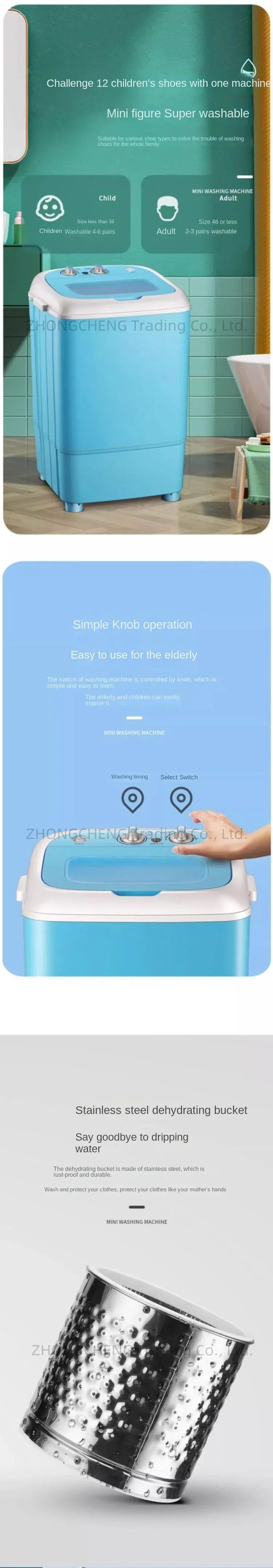Tidesmit 7.5kg semi-automatic small household shoe washing machine, compact laundry appliance side view.