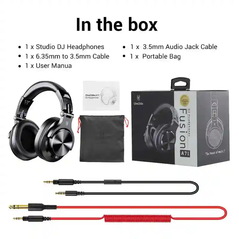 Wired Over-Ear Studio Headphones with Integrated Microphone Black Tidesmit