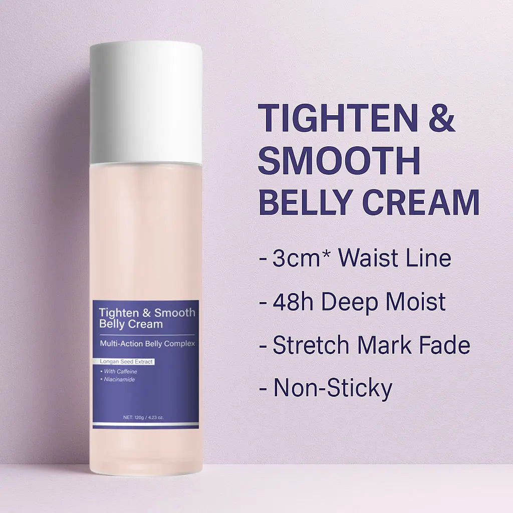 Tighten Smooth Belly Cream with Caffeine & Nicotinamide, Smoothing, Brightening, and Firming Body Lotion, 120g