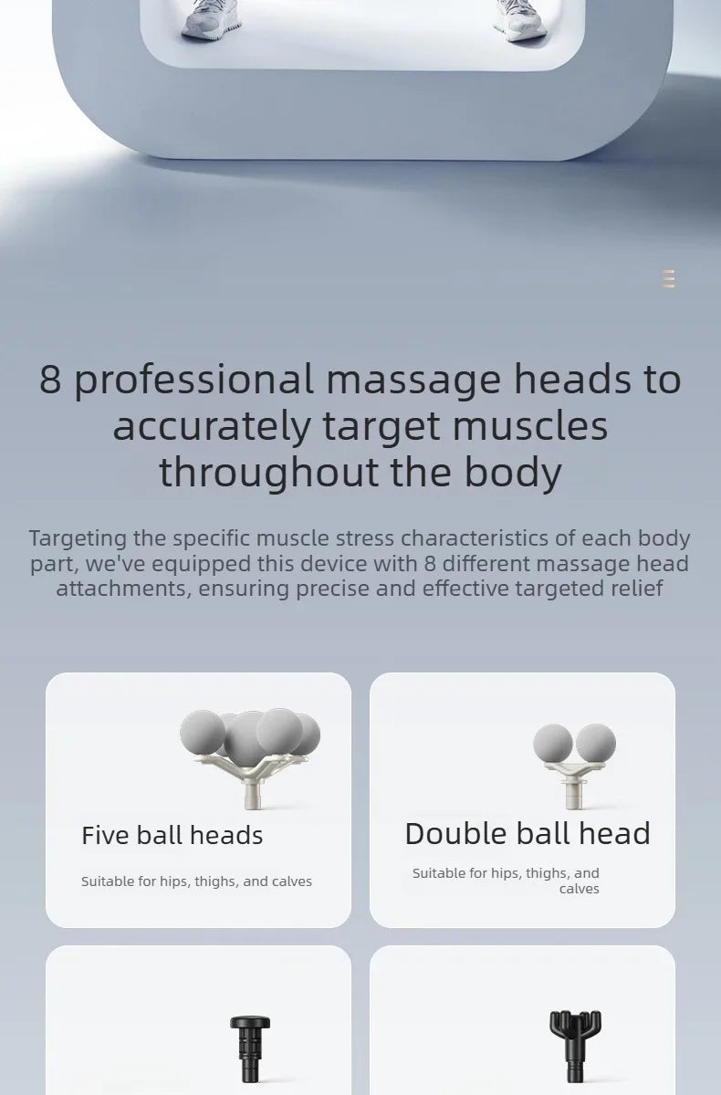 Fascia Massage Gun - 5-Head Percussive Therapy for Muscle Recovery Fascia Gun Tidesmit