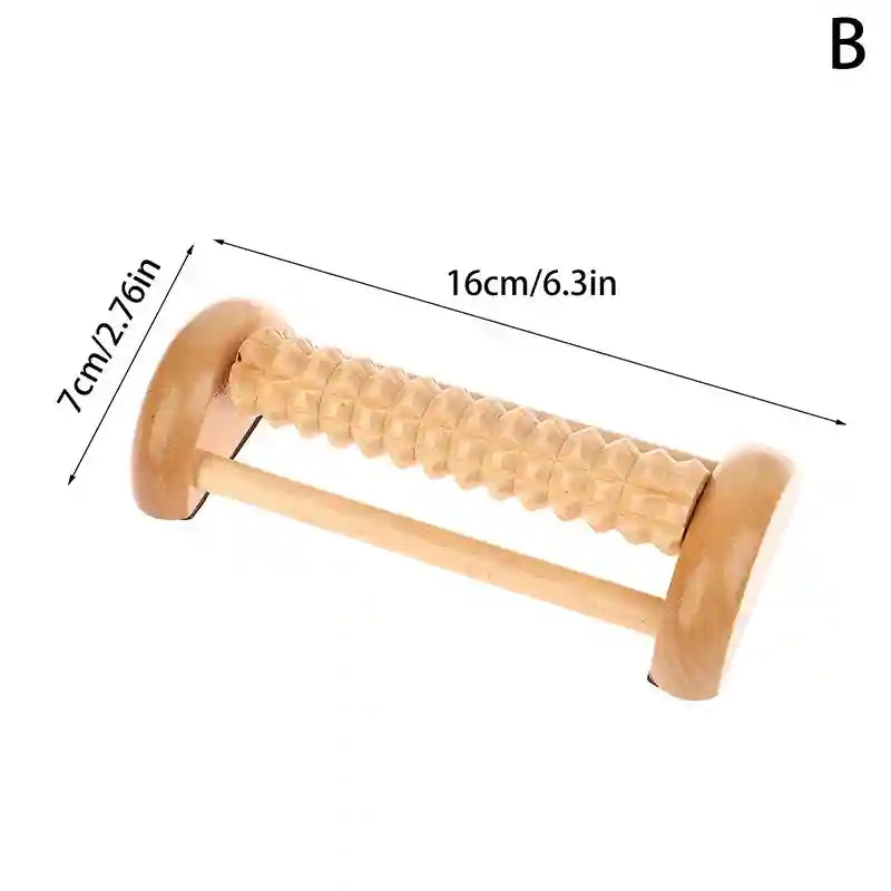 Wooden Foot Massager Roller | Deep Tissue Reflexology Tool Massage Roller B Tidesmit