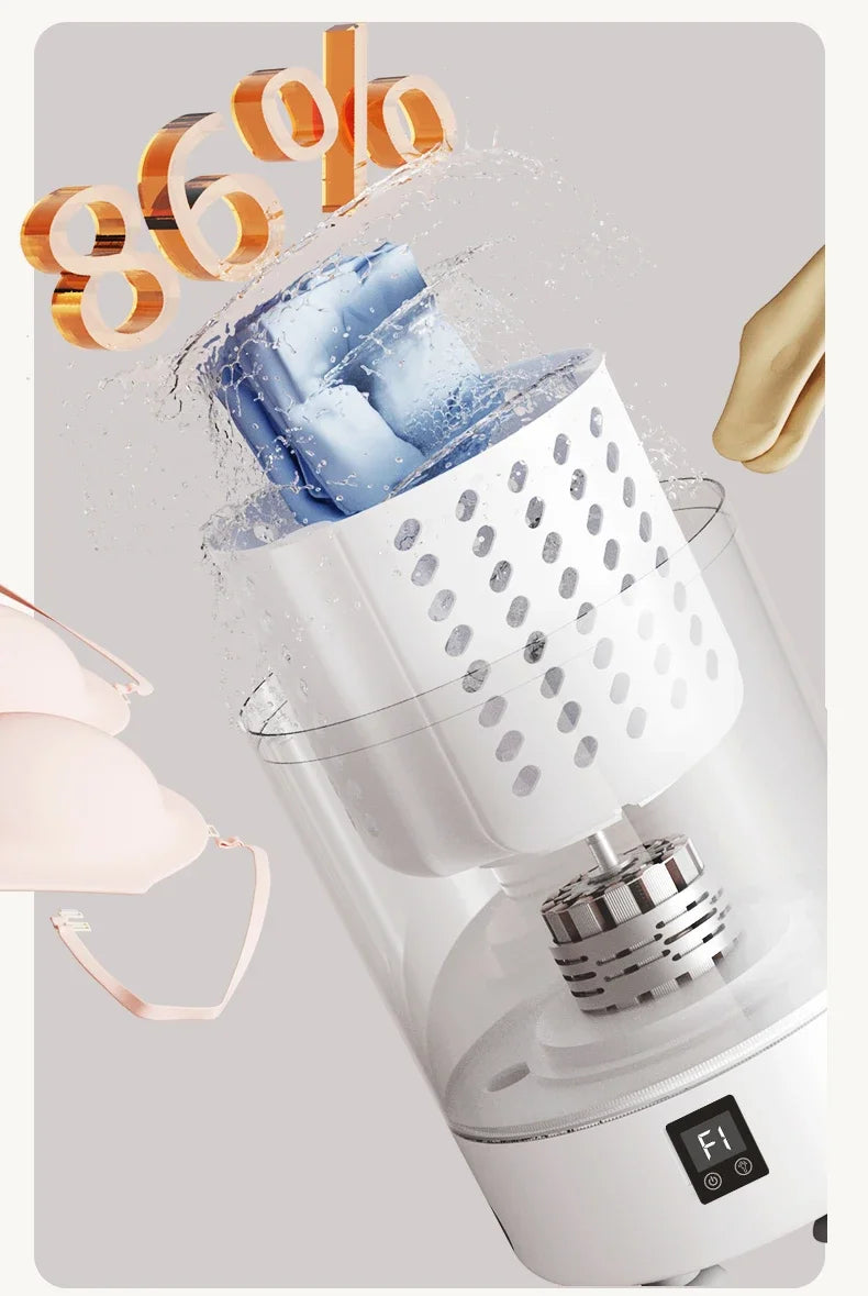 Tidesmit 3L mini portable washing machine with built-in spin dryer for underwear and socks, compact laundry appliance.