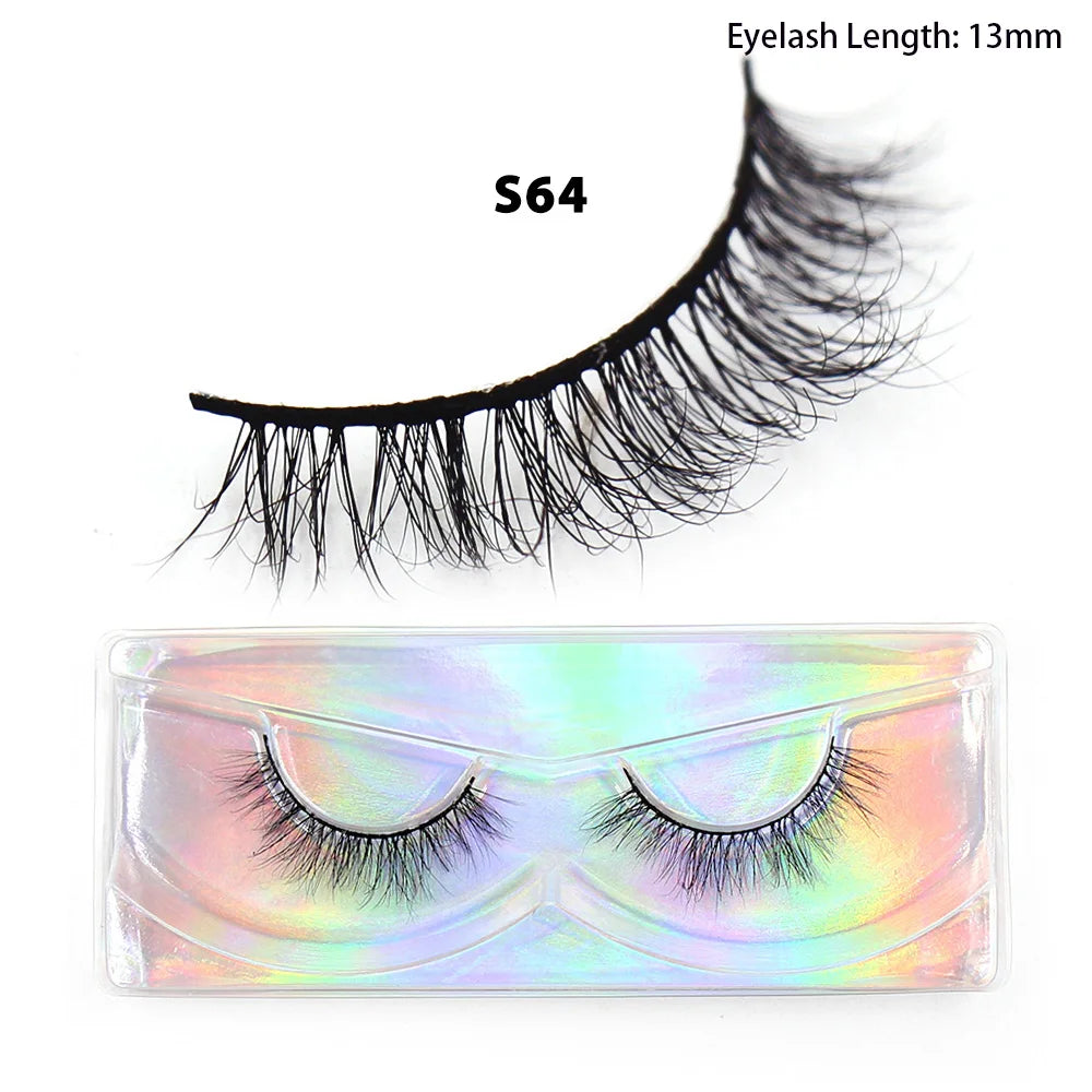 Tidesmit LEHUAMAO 3D mink lashes 12mm-15mm wispy natural false eyelashes for face makeup detail view