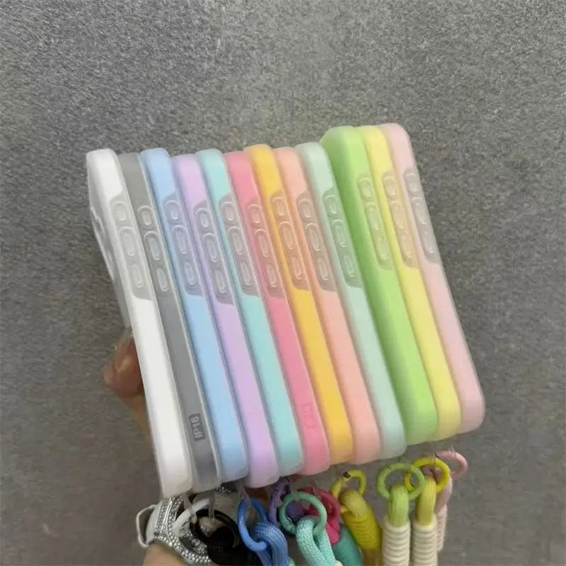 iPhone 15 Pro Max Matte Case with Wrist Strap - Slim Shock-Absorbing Cover Tidesmit