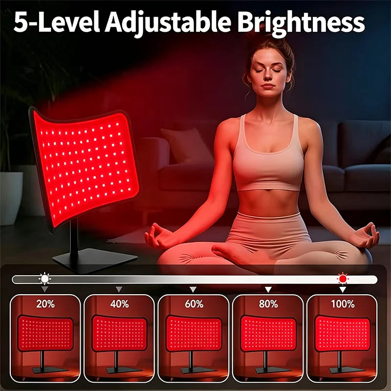120LEDs Red Light Therapy for Body Face 660nm&850nm Infrared Light Therapy Panel Lamp with Base Near Infrared Red Lights Therapy