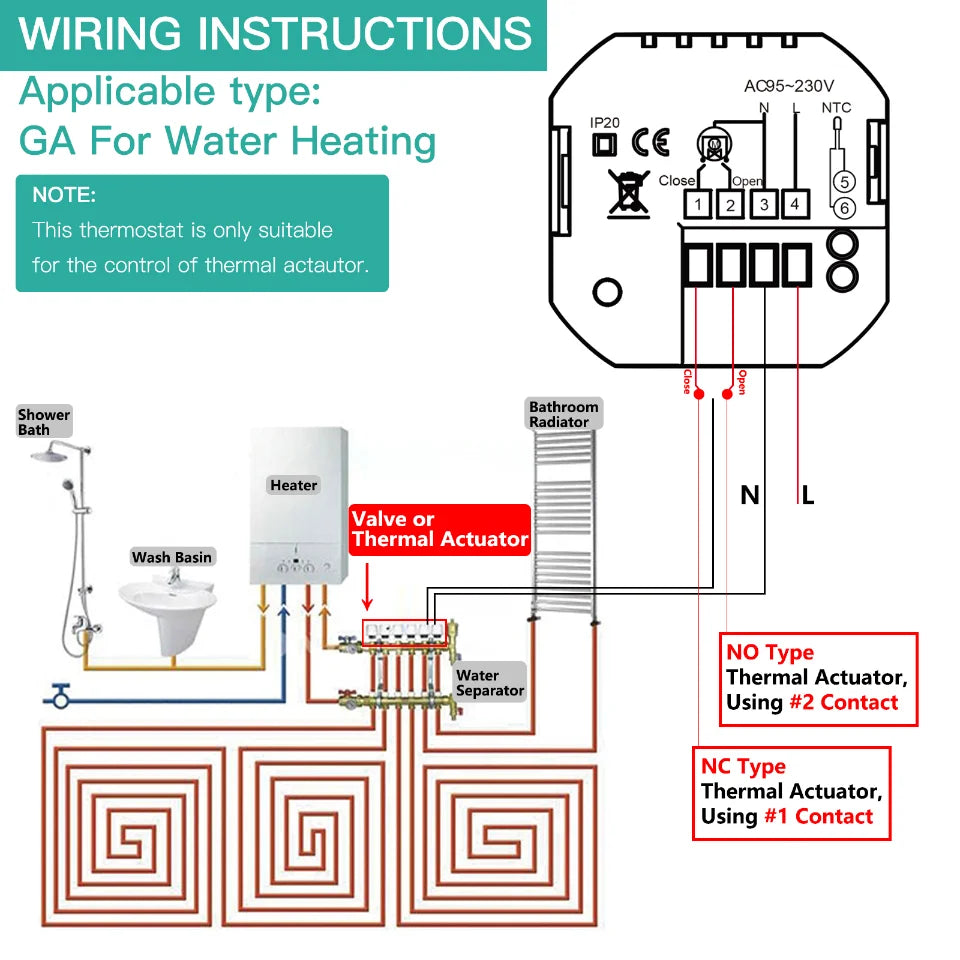 MOES WiFi Water/Electric Floor Heating Thermostat Gas Boiler Temperature Controller Smart Alexa tuya Google Voice zigbee Control