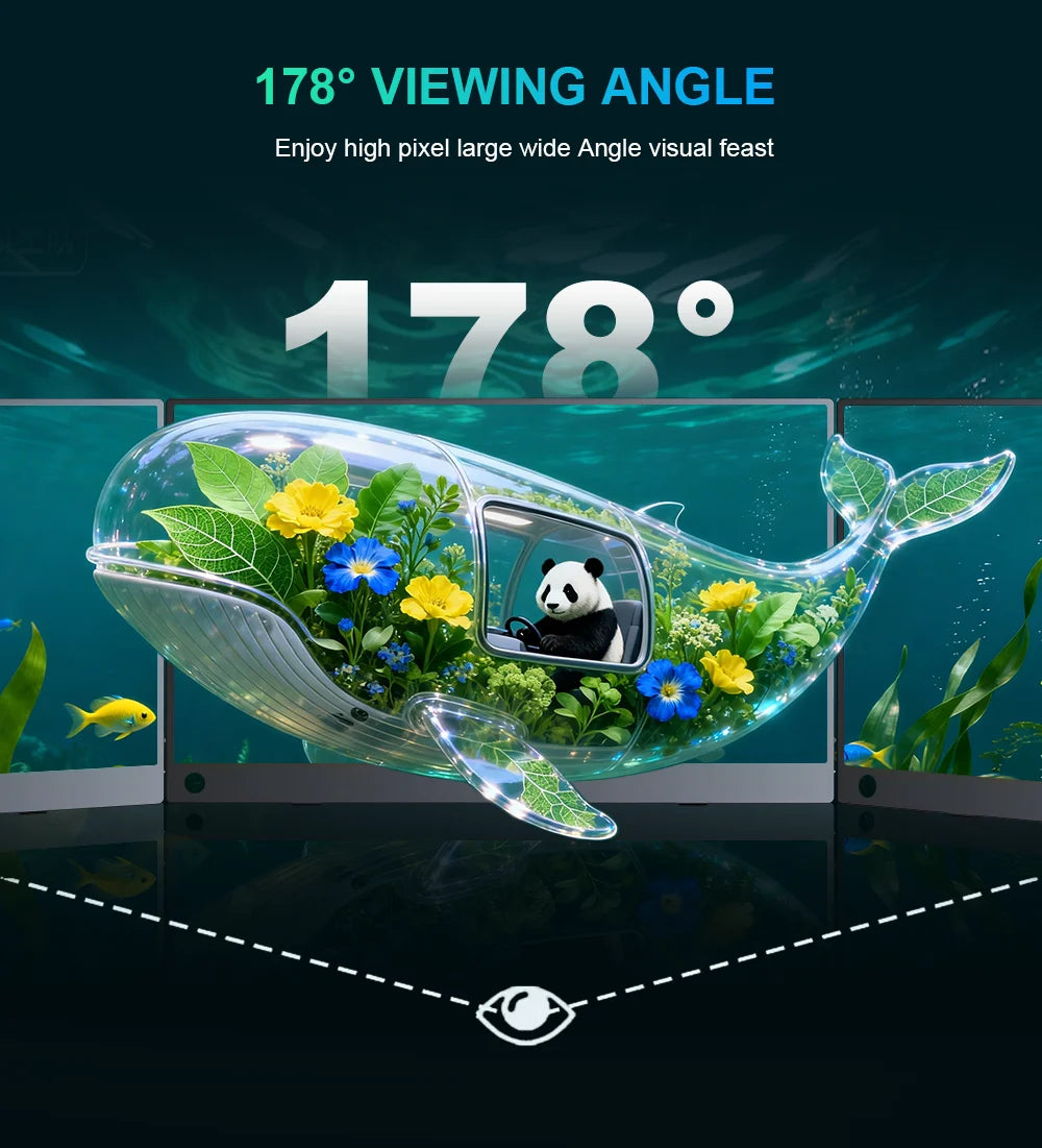 14 Inch 1200P FHD IPS Touch Portable Monitor 10-Point Capacitive Touch 75x75 VESA Low Blue Light Type‑C Mini HDMI Compatible PS5