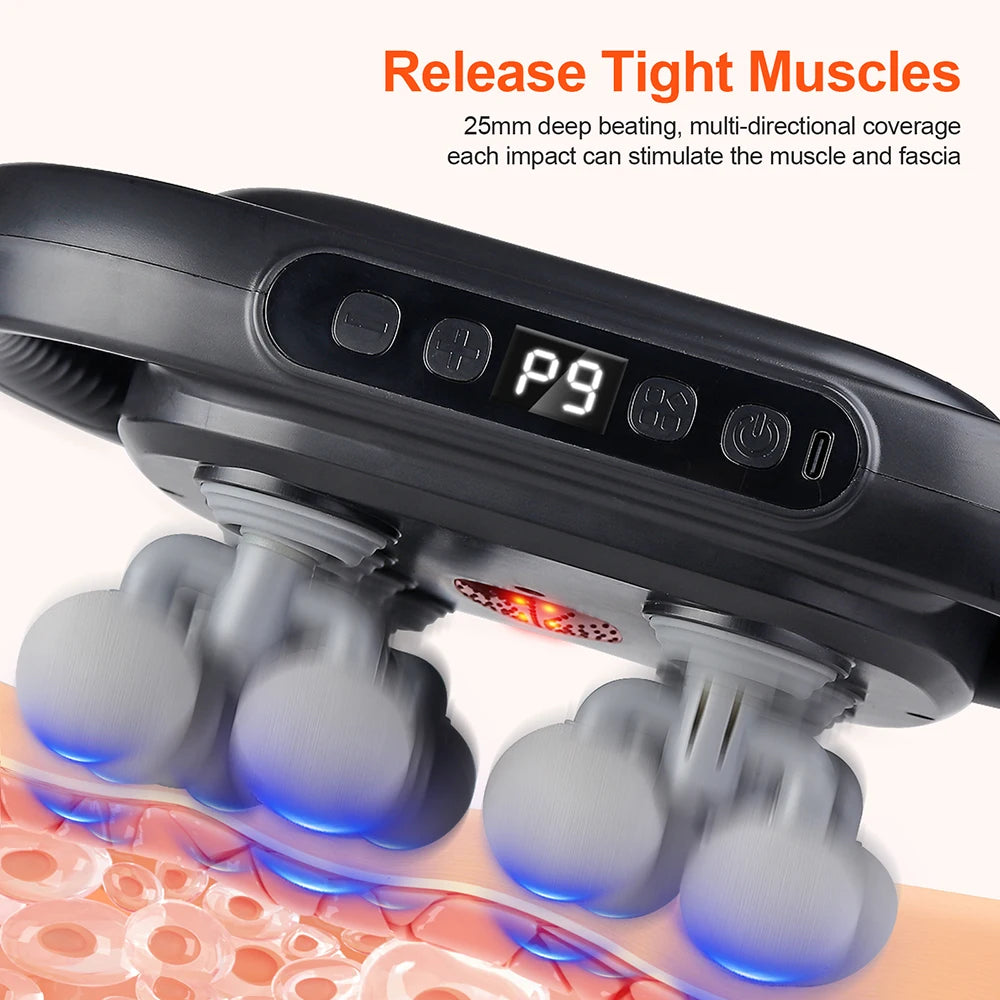 Fascia Massage Gun: 16-Head Electric Deep Tissue Recovery Device Back Massage Instrument Tidesmit