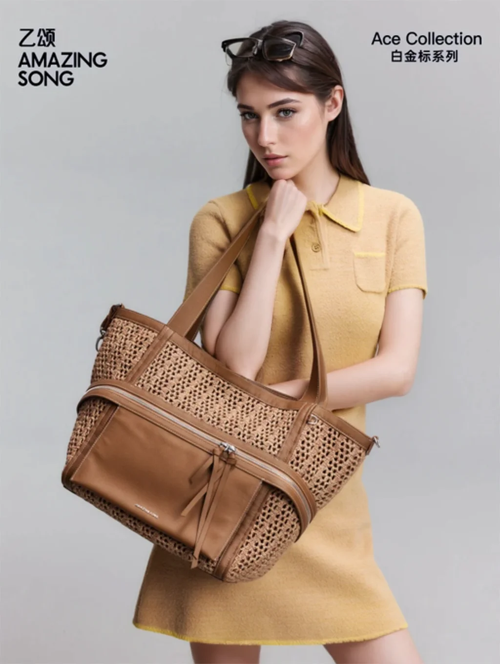 Amazing Song Original Design Cheese Roll Tote Bag Woven Family Shoulder Bag Fashion For Women