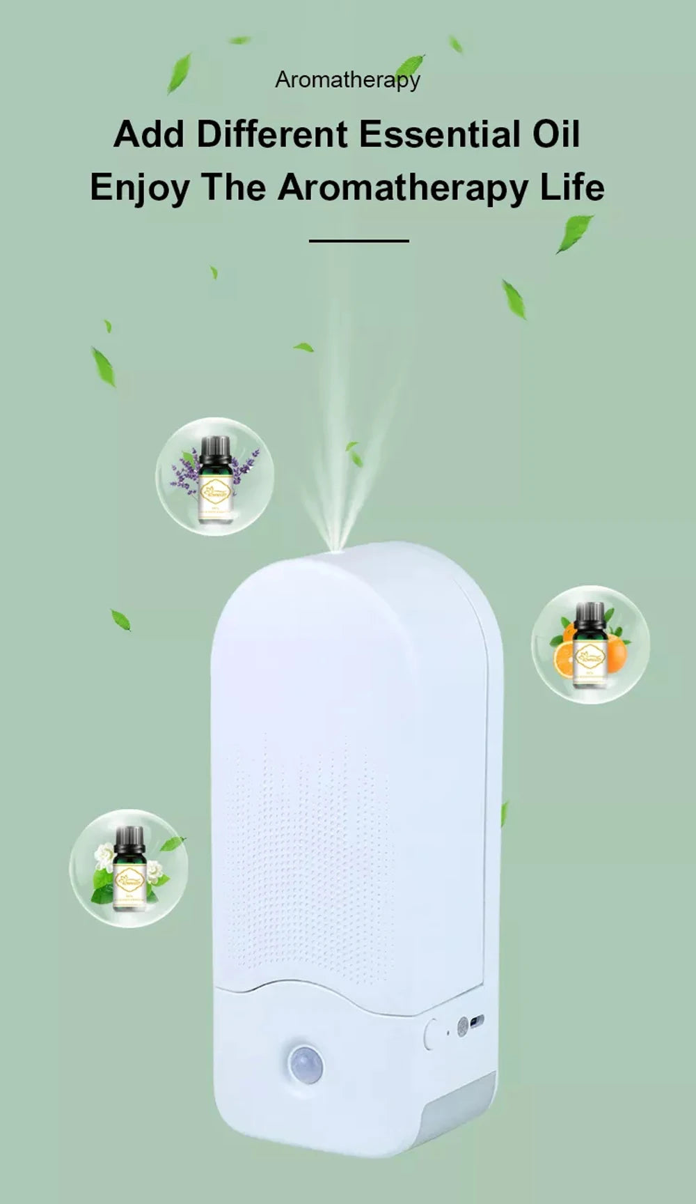 Waterless Aroma Diffuser  Wall Mounted Room Fragrance Essential Oil Aromatherapy Machine Night Light Home Toilet Aroma Machine