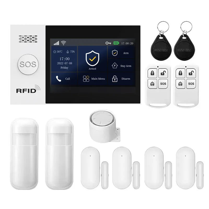 WiFi GSM Home Alarm System – App-Controlled Smart Security Kit GSM 2G WiFi Kit C EU Plug Tidesmit
