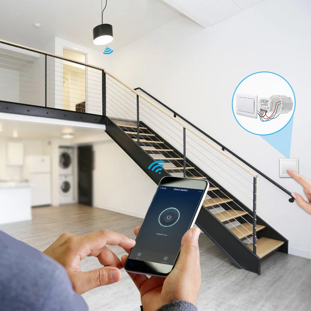 Smart WiFi Light Switch Module for Home Automation - App Controlled Tidesmit