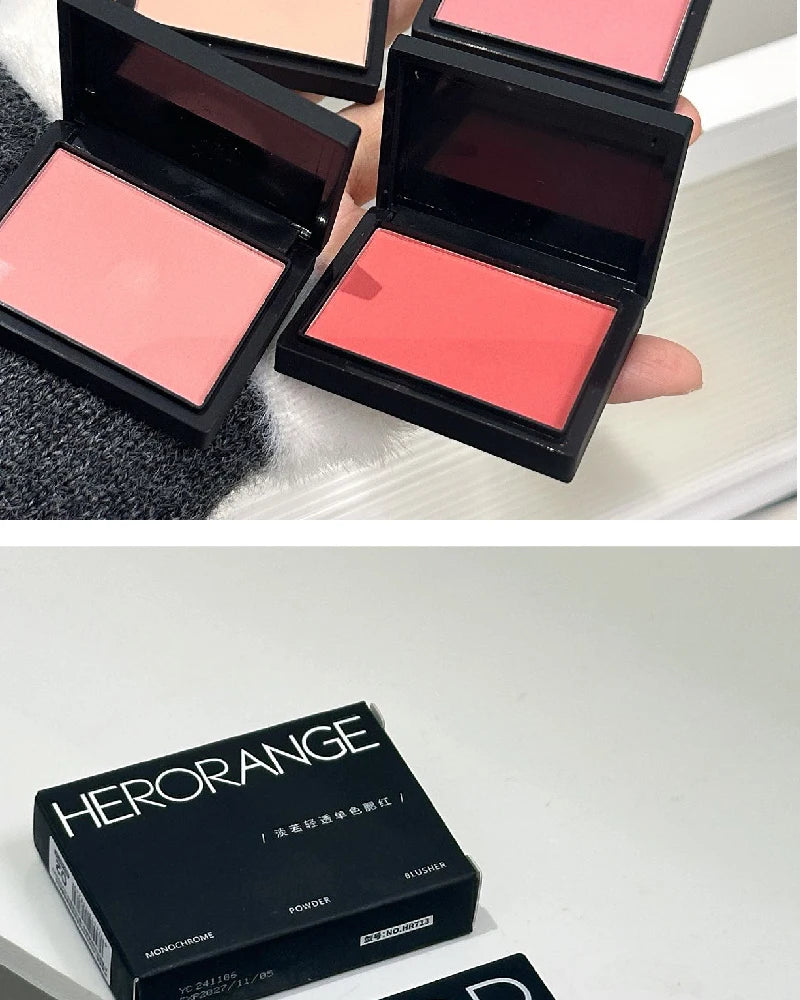 Tidesmit monochrome matte blusher palette texture close-up for natural nude face makeup with silky long lasting finish